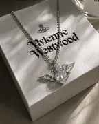Vivienne Westwood Galena 愛心之翼 翅膀 項鏈 銀色 白鑽 西太后 薇薇安