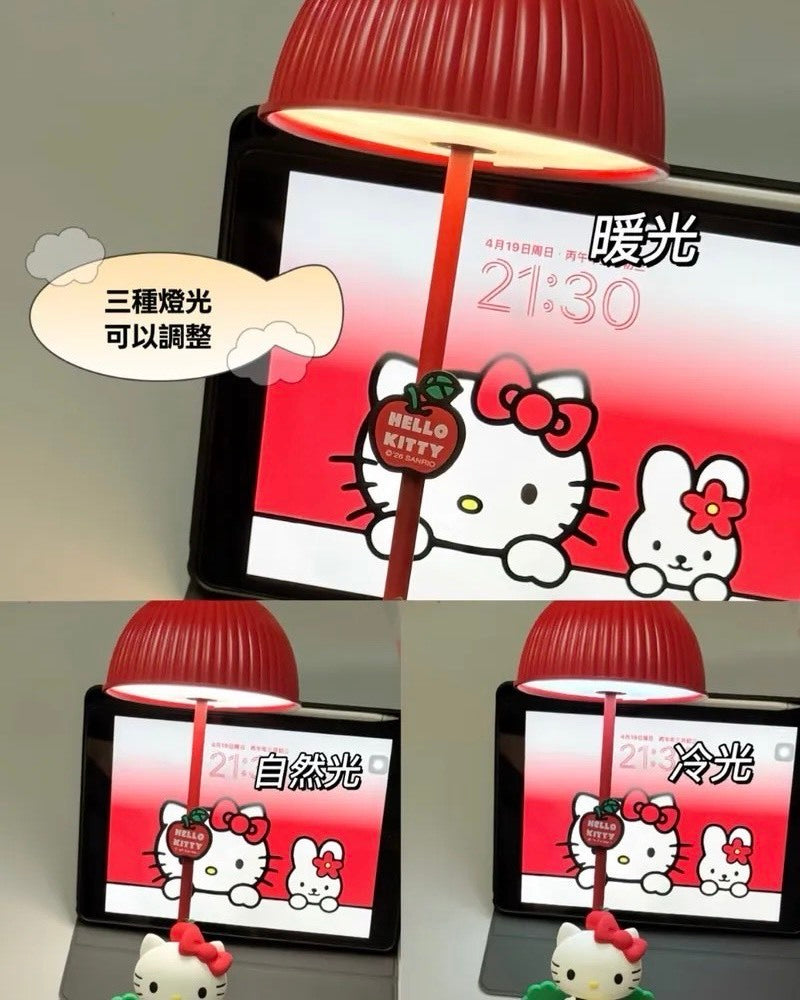 正版授權 SANRIO 三麗鷗 HELLO KITTY花園小台燈 三檔亮度 可調節 小夜燈 禮盒組