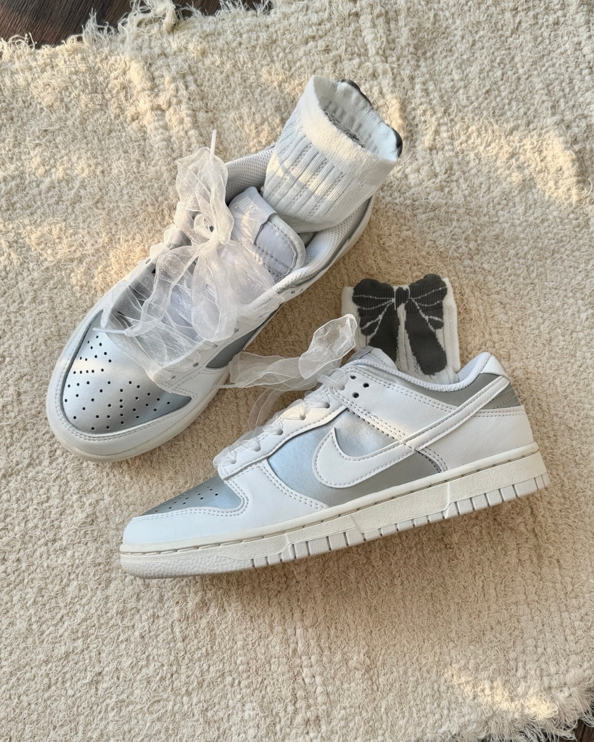NIKE DUNK LOW NN 金屬銀白 線帶 Y2K 低筒 女鞋 張員瑛同款 IB7311-001
