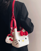 TOUTOU x HELLO KITTY 牛皮菜籃包 水桶包 肩背包 手提包