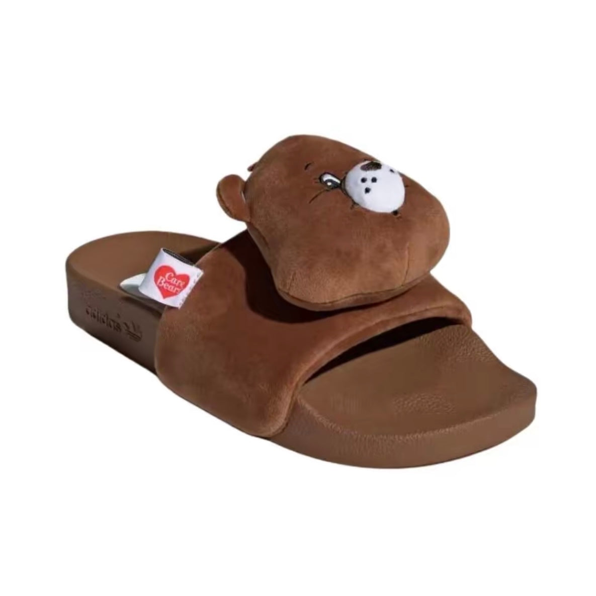 ADIDAS x CARE BEARS Adilette 彩虹熊聯名毛絨拖鞋棕色KH9953藍色KH9954