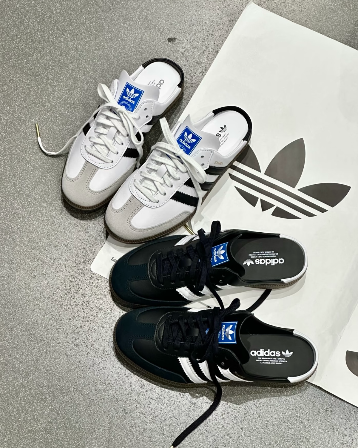 Adidas Samba OG Mule 經典麼皮焦糖底穆勒鞋半拖懶人鞋白色黑色 LB3814 LB3815