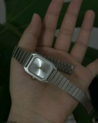 CASIO 卡西歐 VINTAGE系列 不锈鋼小方塊 銀色 復古 石英機芯 女錶