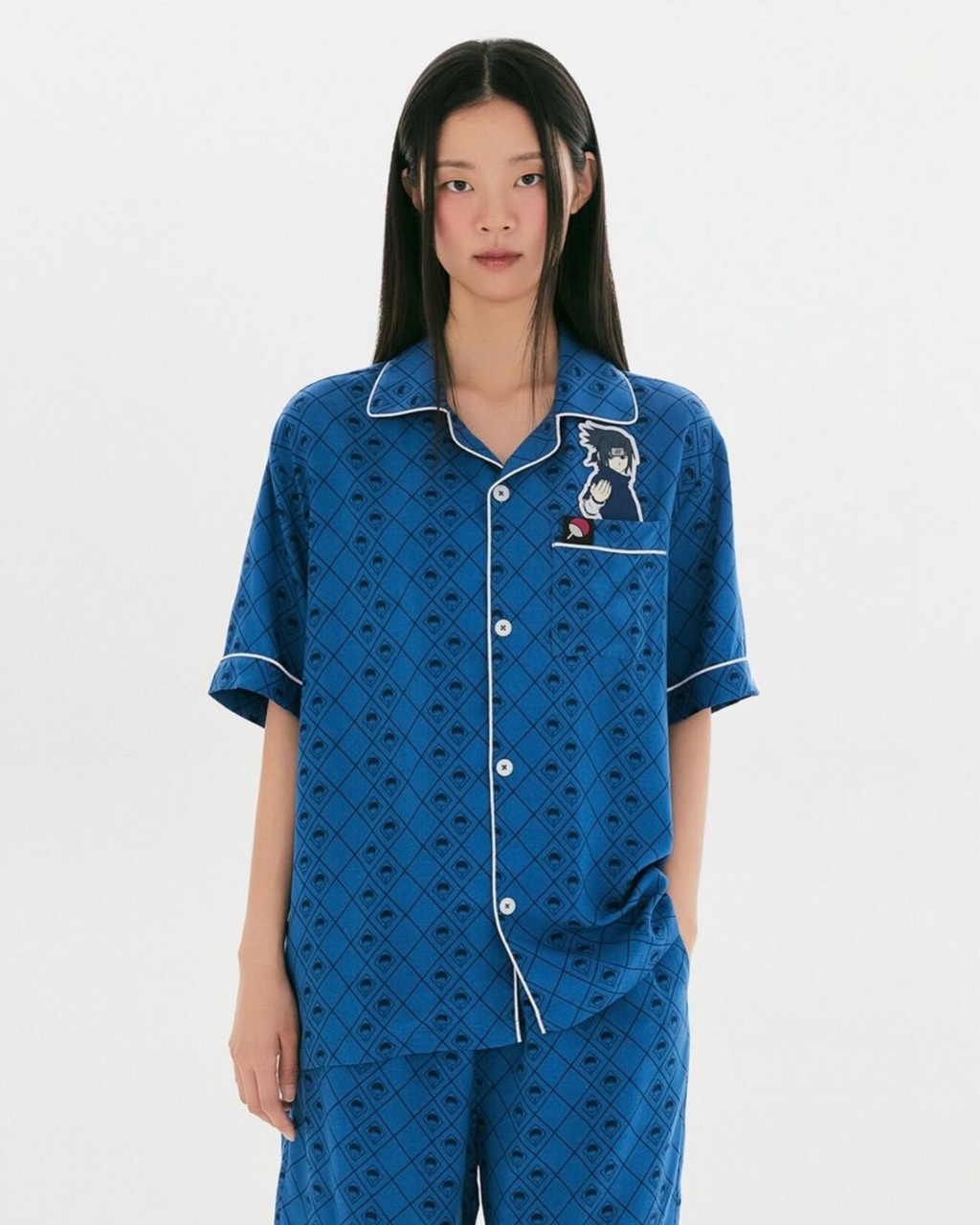 韓國SPAO x 火影忍者 聯名 睡衣 短袖上衣 眼罩 披肩 套裝