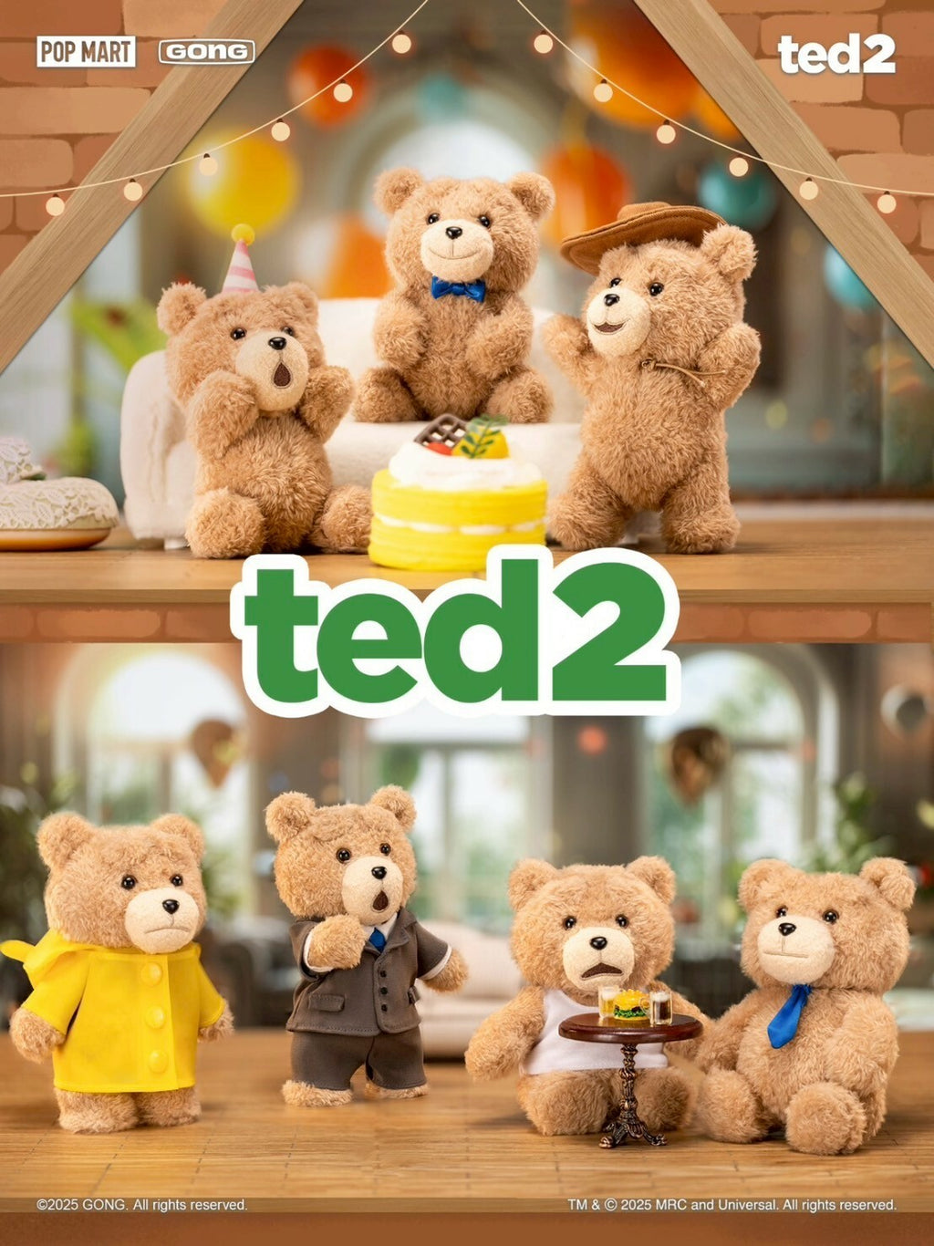 POPMART 泡泡瑪特 Ted2 泰迪熊 可動毛絨吊飾 磁吸 公仔 盲盒