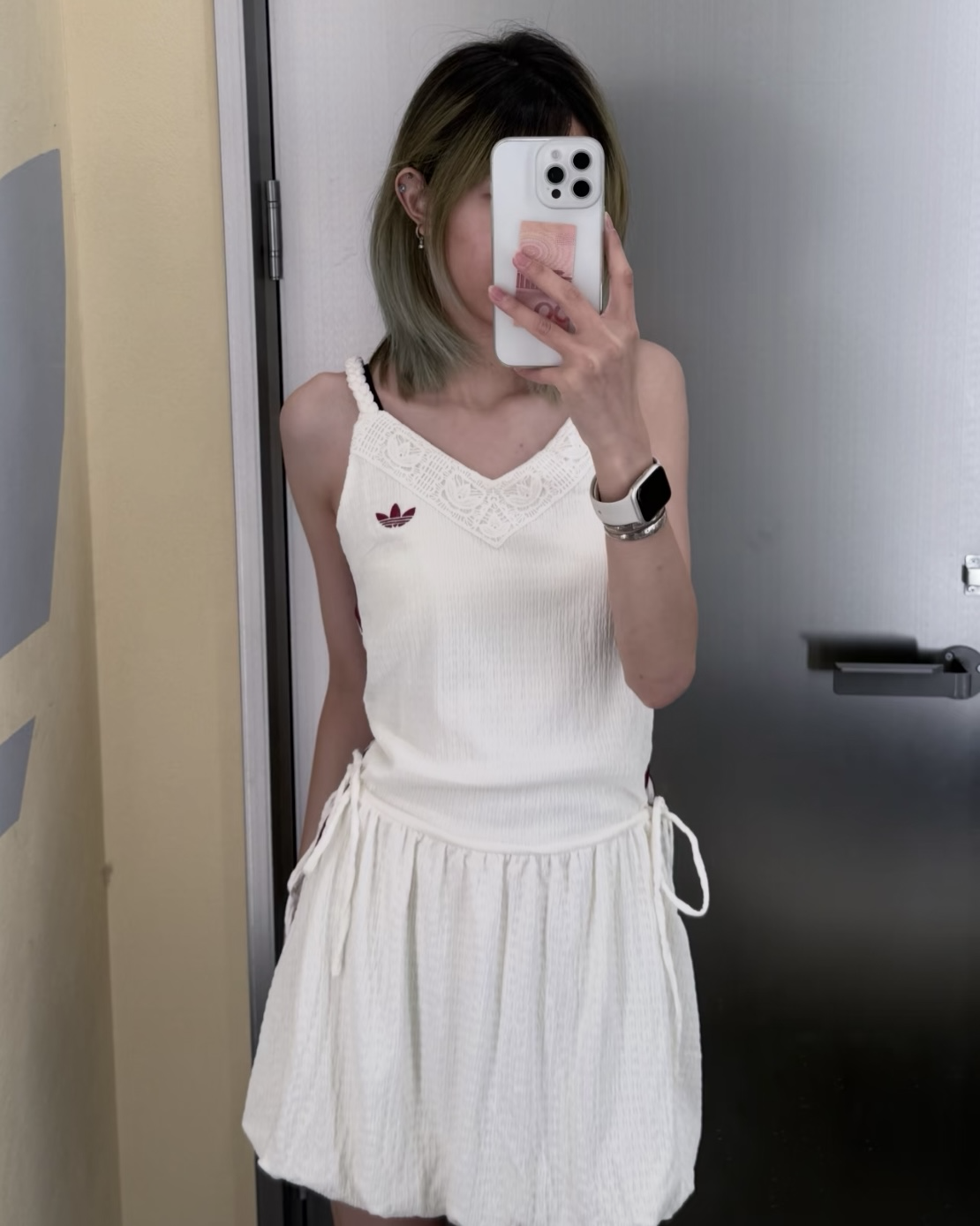 ADIDAS ORIGINALS 南洋風度假風洋裝連身裙吊帶細肩帶 藍色KX0725 白色KX0726