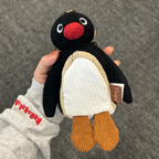 正版授權PINGU 企鵝家族 45週年限定 復古燈芯絨 耳機包 吊飾 零錢包