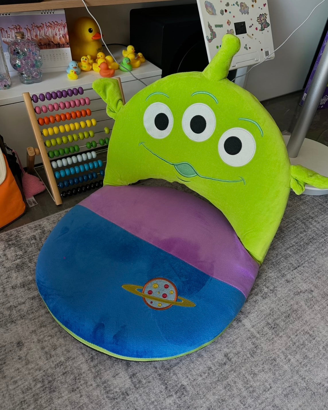 正版授權Toy story 玩具總動員 摺疊坐墊 懶人 三眼怪 抱抱龍 靠背 迪士尼