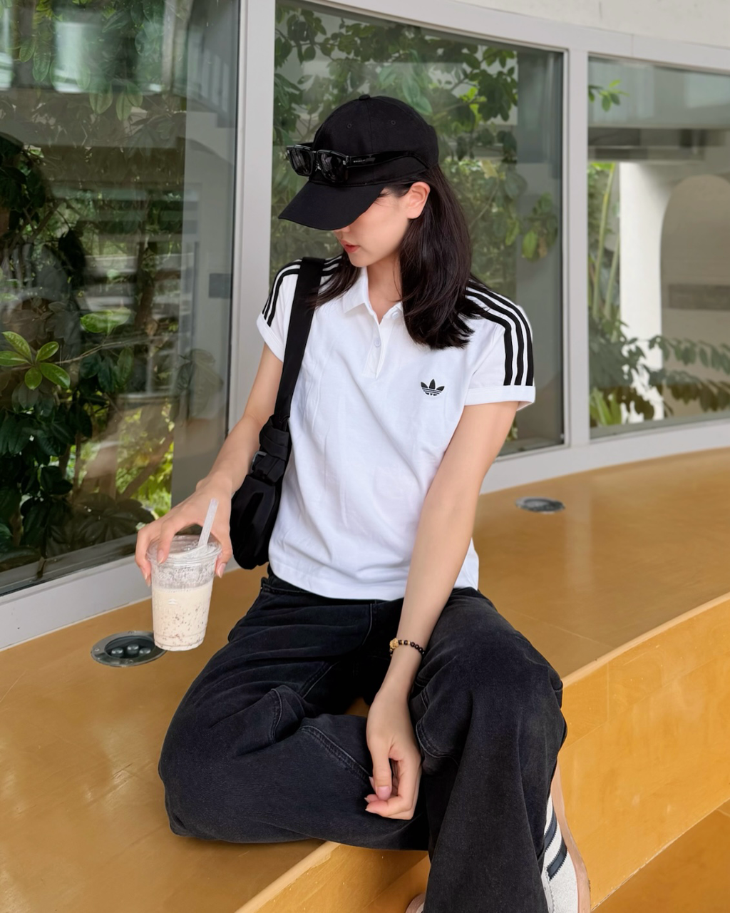 ADIDAS ORIGINALS 白色 POLO衫 三線 修身 短TEE 短袖 上衣 KD3697