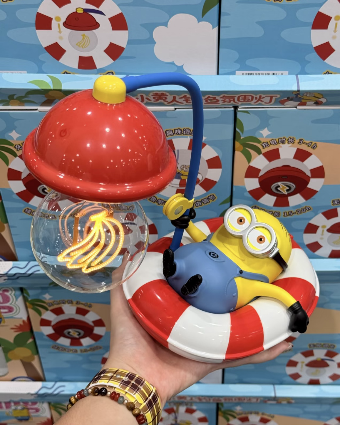 正版授權Minions Fishing Lamp 小小兵 釣魚氛圍燈 夜燈 公仔