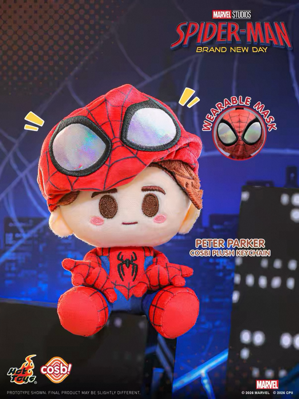 正版授權HotToys x Marvel 蜘蛛人 重生日 COSBI毛絨吊飾 盲盒