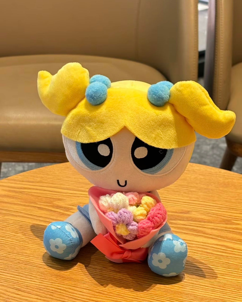 正版授權飛天小女警 手捧花 毛絨公仔 禮盒 附星星燈