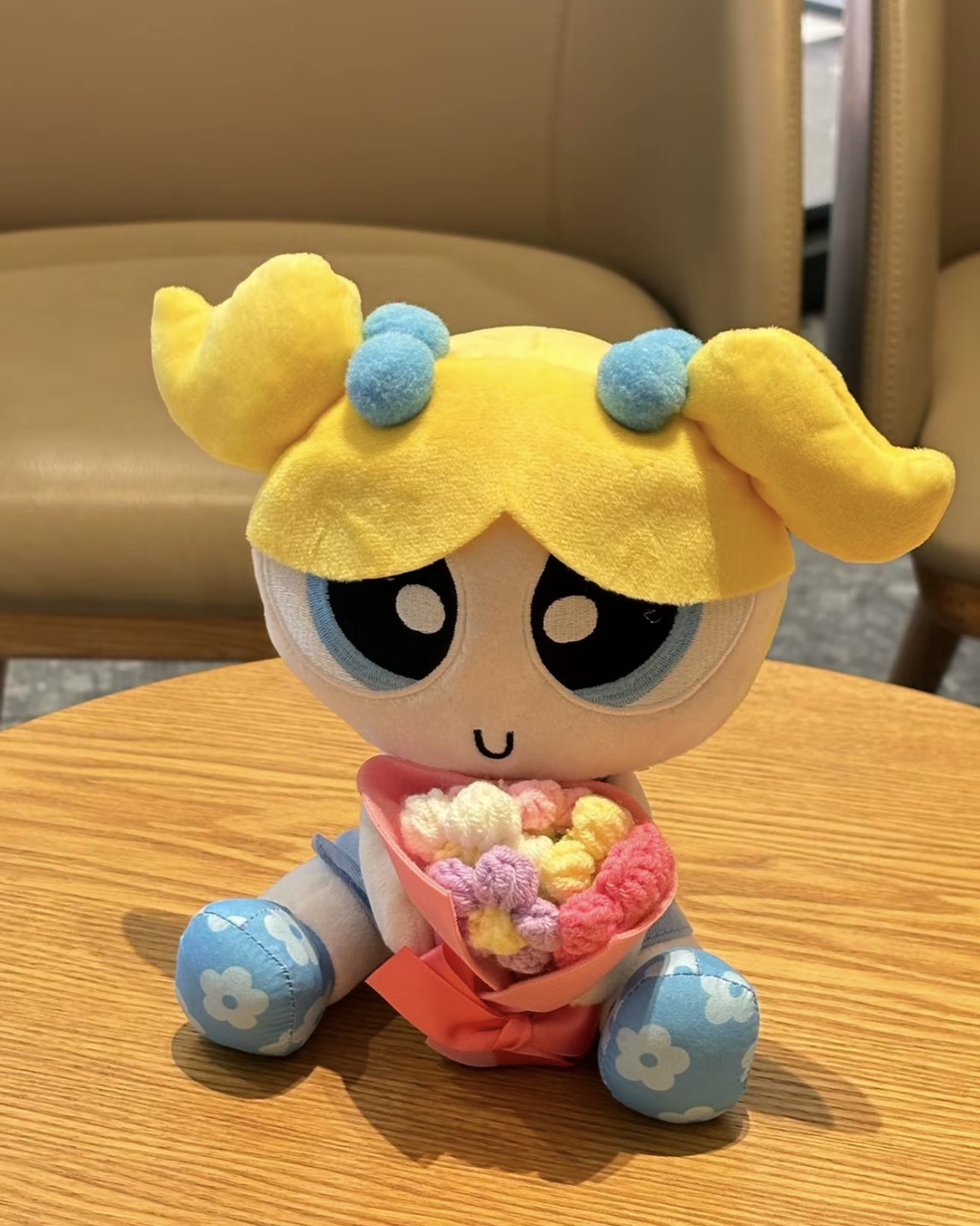 正版授權飛天小女警 手捧花 毛絨公仔 禮盒 附星星燈