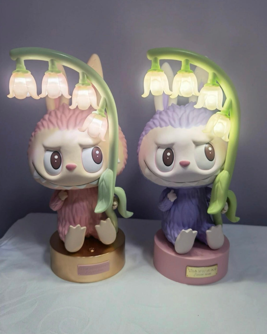 The Monsters LABUBU 風鈴花 小夜燈 泡泡瑪特 紫色 粉色
