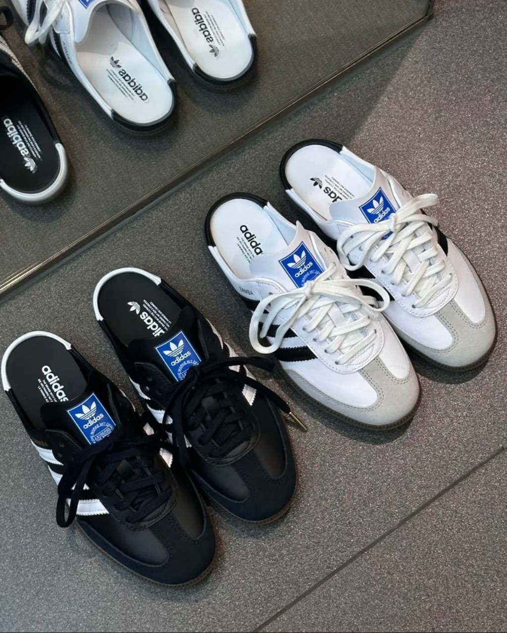 Adidas Samba OG Mule 經典麼皮焦糖底穆勒鞋半拖懶人鞋白色黑色 LB3814 LB3815