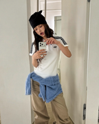 ADIDAS ORIGINALS 白色 POLO衫 三線 修身 短TEE 短袖 上衣 KD3697