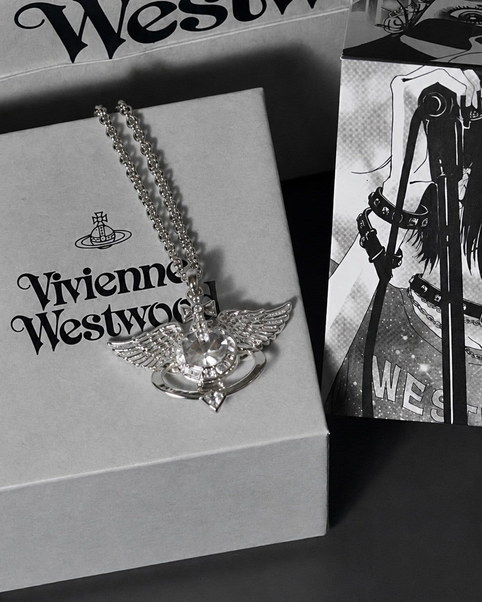 Vivienne Westwood Galena 愛心之翼 翅膀 項鏈 銀色 白鑽 西太后 薇薇安