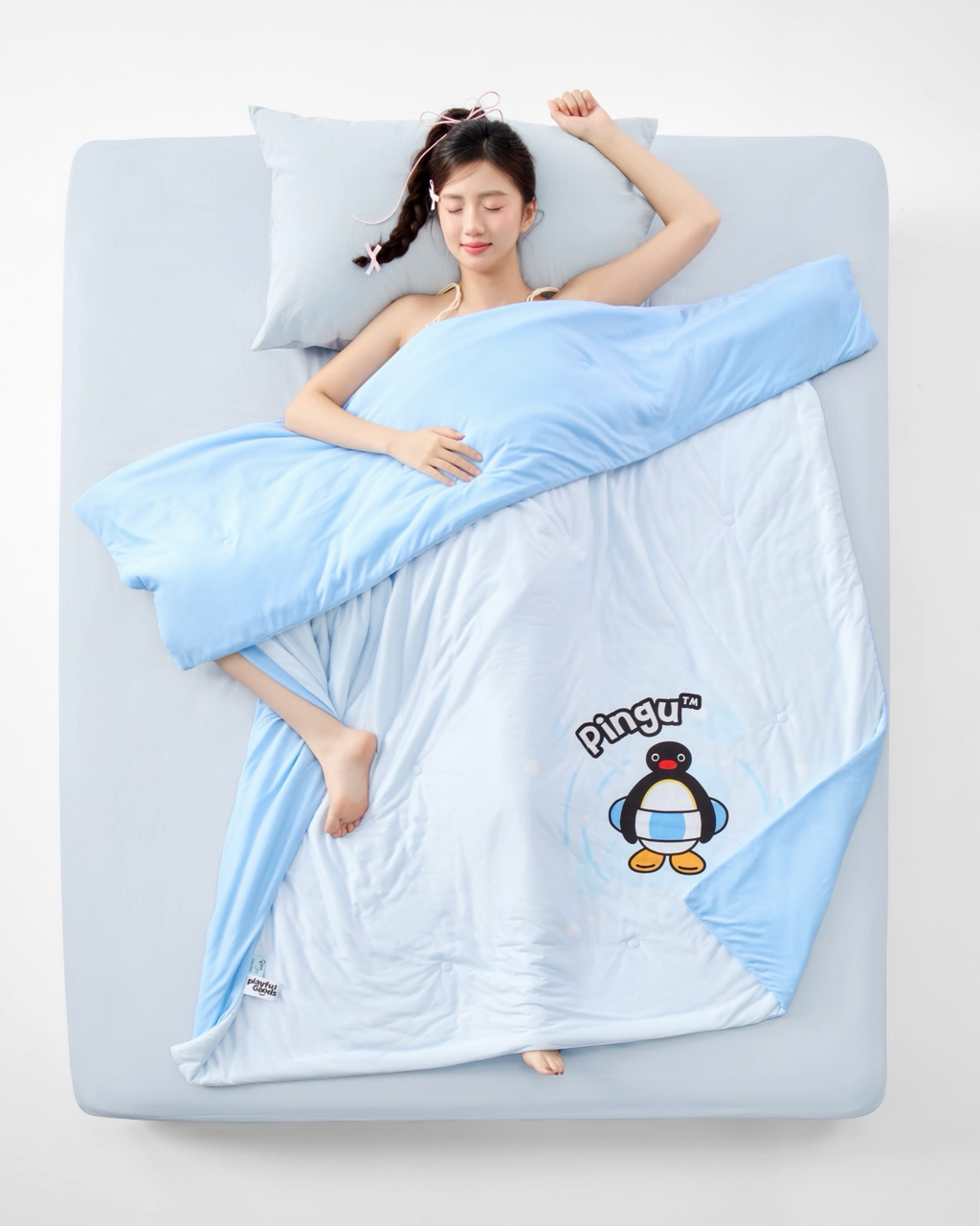 正版授權PINGU 企鵝家族 涼感棉被 親膚 涼被 可機洗