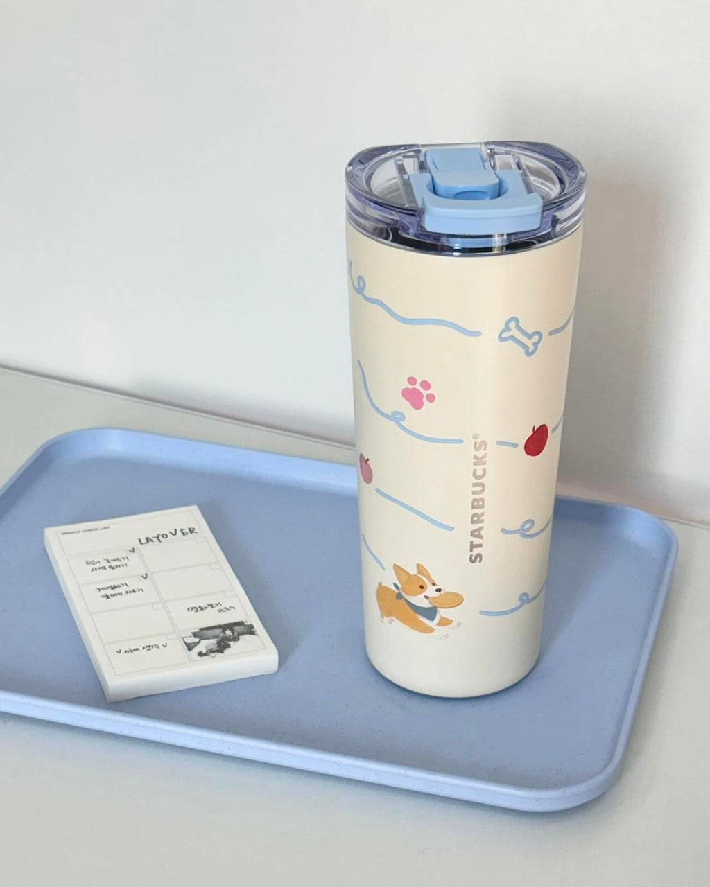 STARBUCKS 星巴克 爪爪天地系列 柯基 不锈鋼 保溫杯 雙飲口 隨行杯 吸管杯