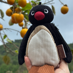 正版授權PINGU 企鵝家族 45週年限定 復古燈芯絨 耳機包 吊飾 零錢包