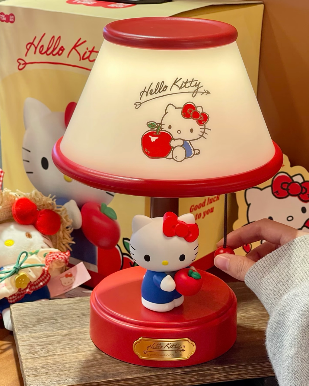 正版授權 HELLO KITTY 蘋果款 檯燈造型 小夜燈 擺件