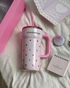 STARBUCKS 星巴克 星動告白系列 不鏽鋼吸管杯 粉色 愛心 禮盒 670ml