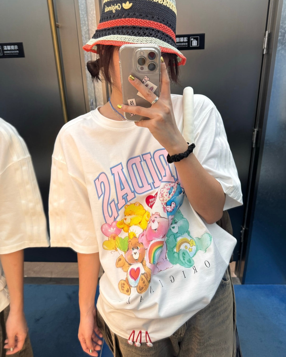 ADIDAS x CARE BEARS QS TEE 彩虹熊聯名落肩Oversize寬鬆短袖上衣 KR1480