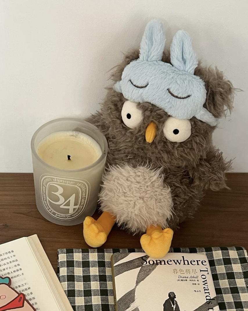 JELLYCAT AUDREY HOOTSOFTLY 眼罩貓頭鷹 棕色 毛絨公仔