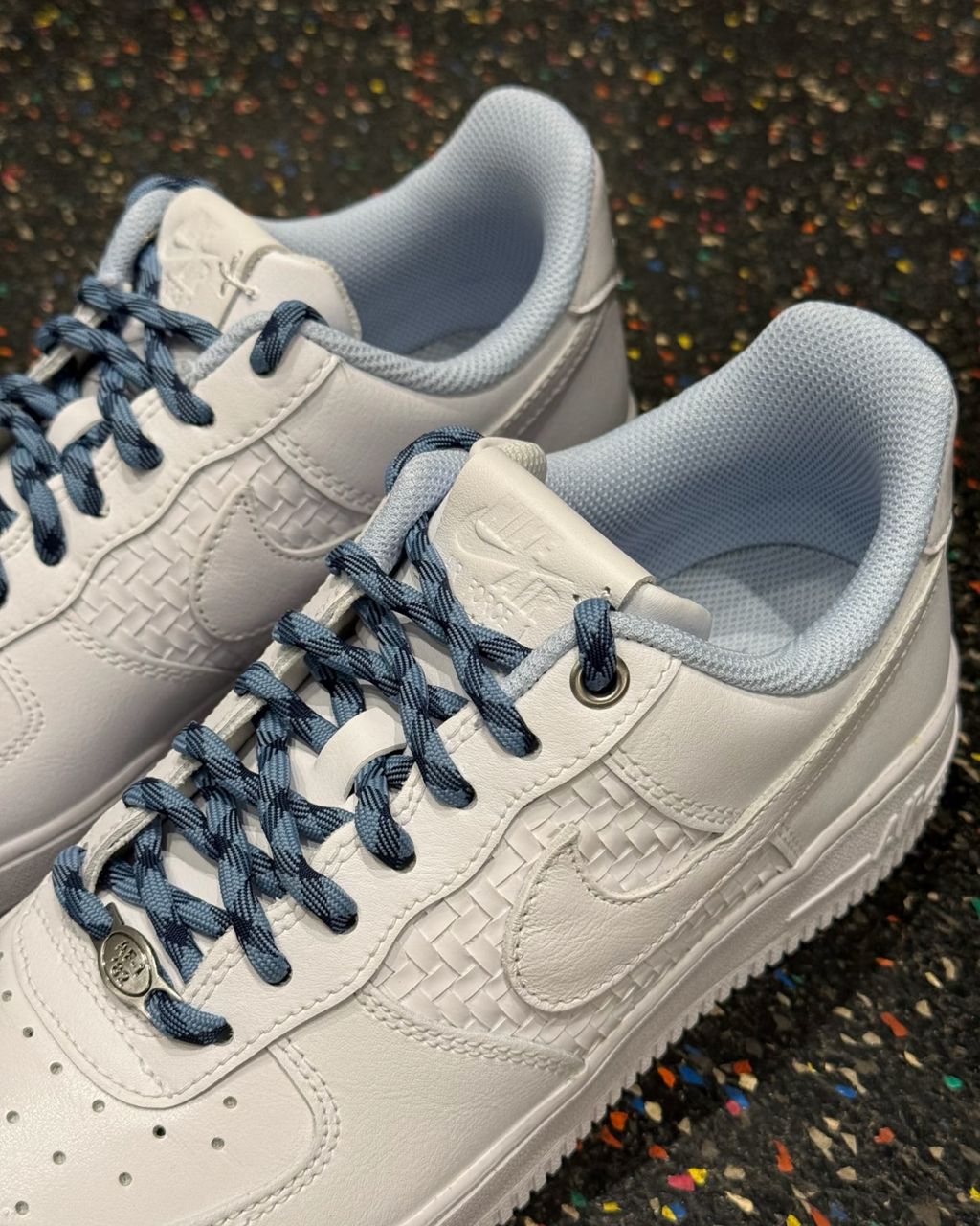 NIKE AIR FORCE 1 '07 LV8 白藍 編織 格子 休閒鞋 男鞋 IW1892-111