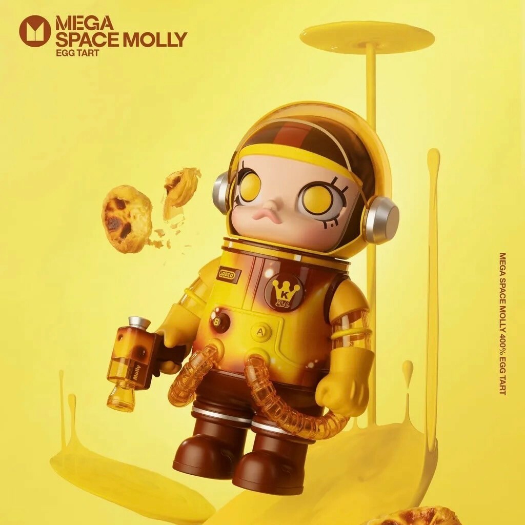 POPMART MEGA SPACE MOLLY 葡式蛋塔 400% 澳門限定 葡撻 泡泡瑪特