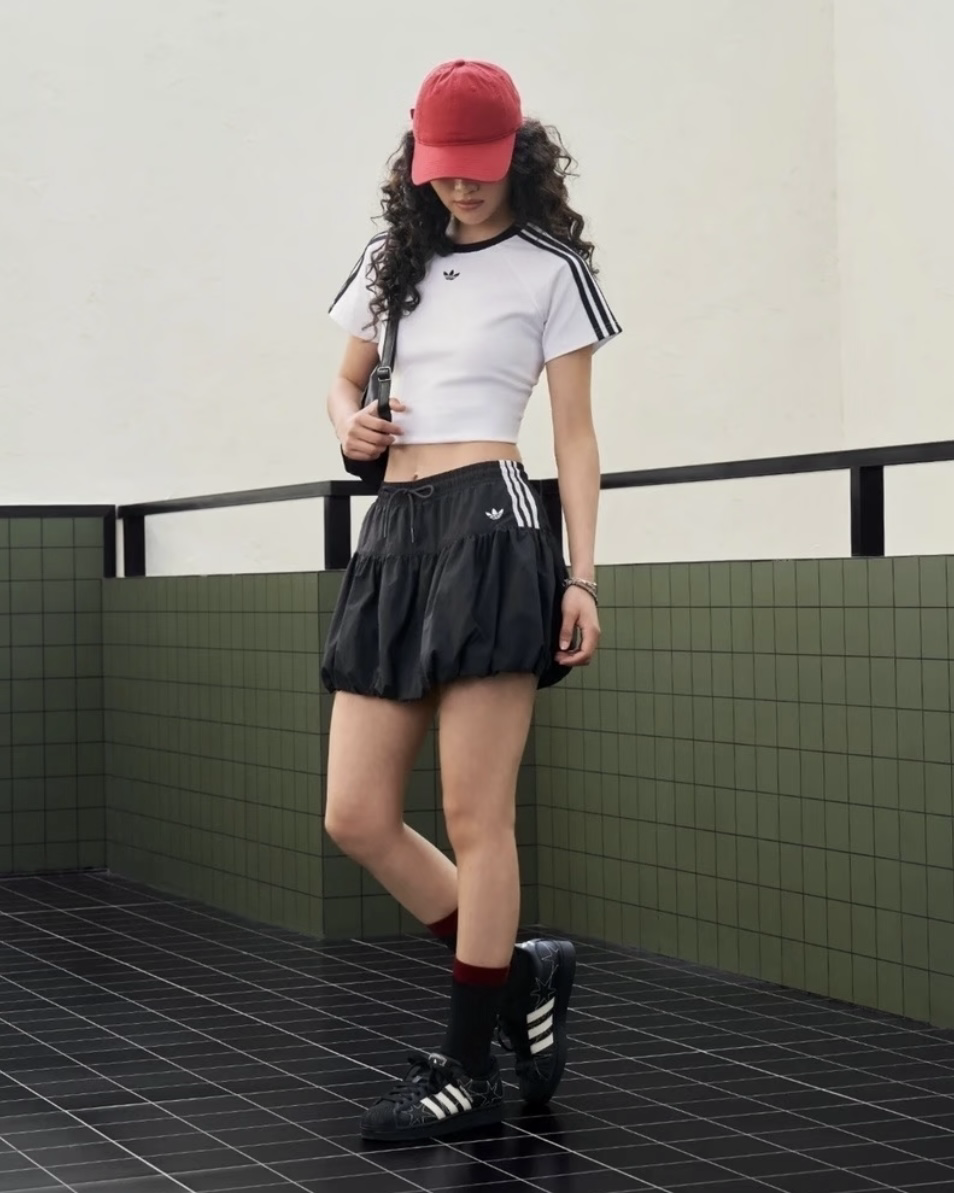 ADIDAS ORIGINALS BUBBLE 泡泡裙蓬蓬裙三線廣鬆黑色KU4773白色KU4774