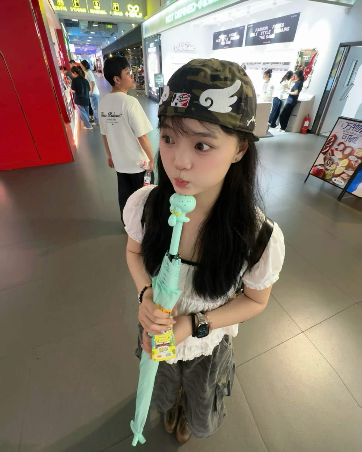 正版授權海綿寶寶 章魚哥 可自立 長柄雨傘 直骨傘