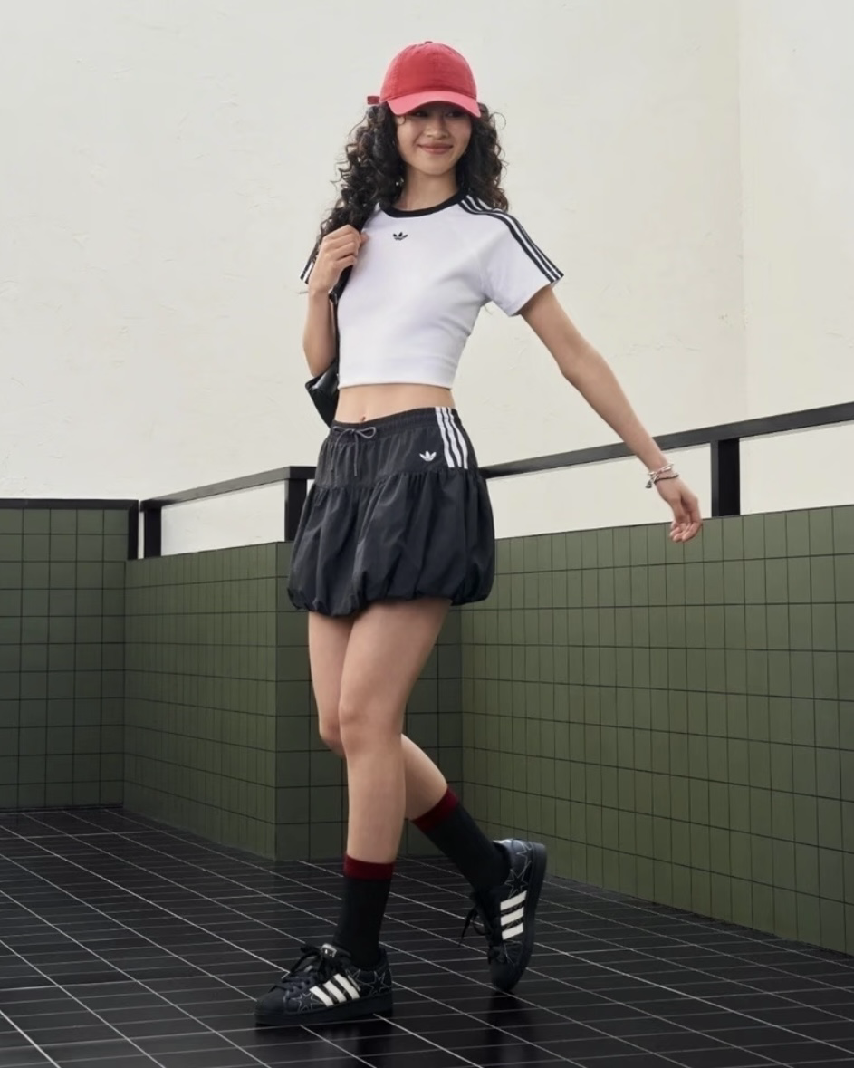 ADIDAS ORIGINALS BUBBLE 泡泡裙蓬蓬裙三線廣鬆黑色KU4773白色KU4774