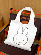 正版授權MIFFY 刺繡 大臉米菲 帆布 白色 托特包