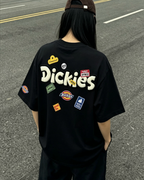 DICKIES 嚊哈塗鴉貼紙 美式 寬鬆 圓領 短袖 短Tee 上衣 藏青 黑色 白色