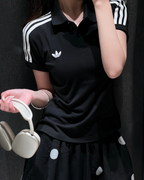 ADIDAS ORIGINALS 黑色 POLO衫 三線 修身 短TEE 短袖 上衣 KD7974