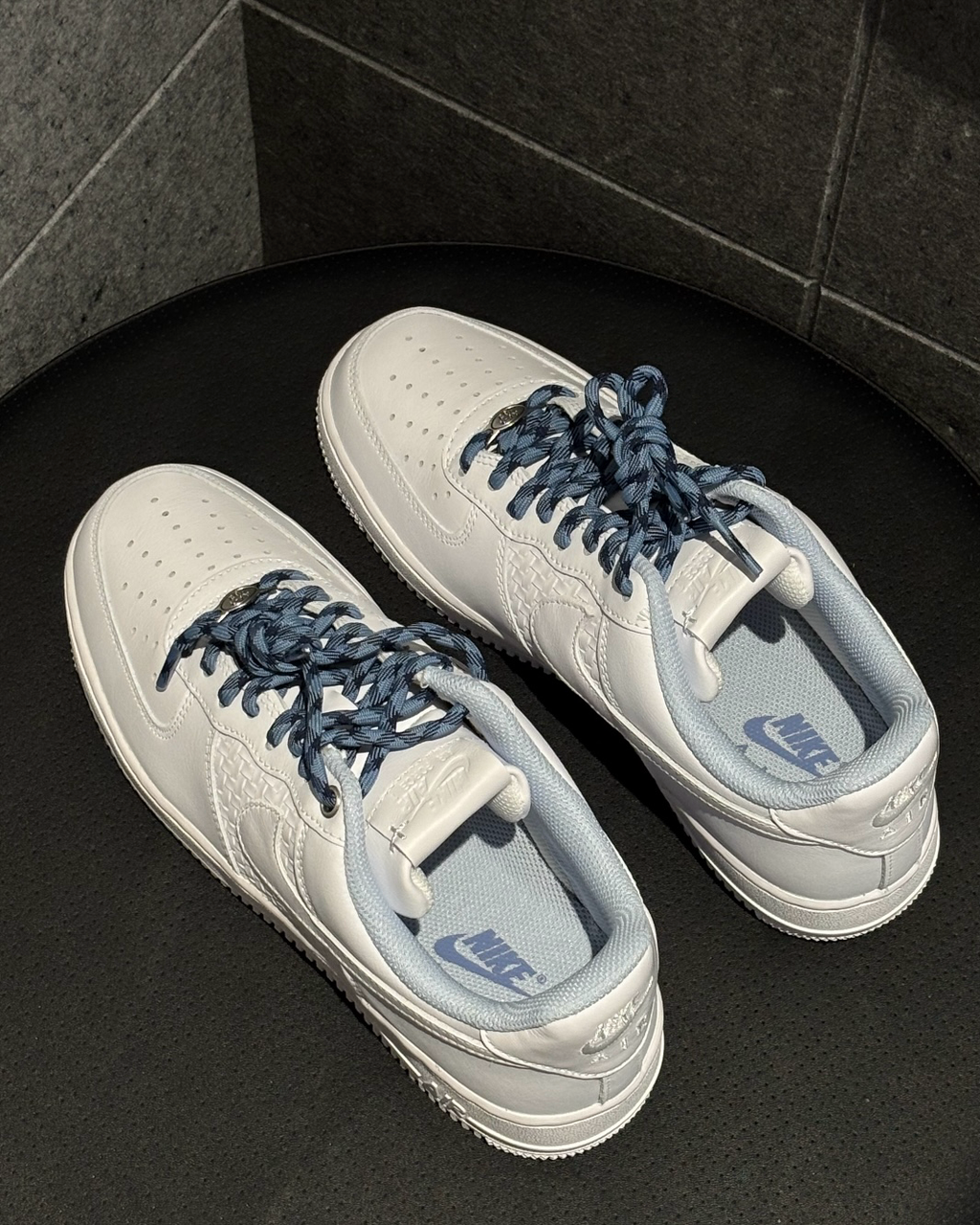 NIKE AIR FORCE 1 '07 LV8 白藍 編織 格子 休閒鞋 男鞋 IW1892-111