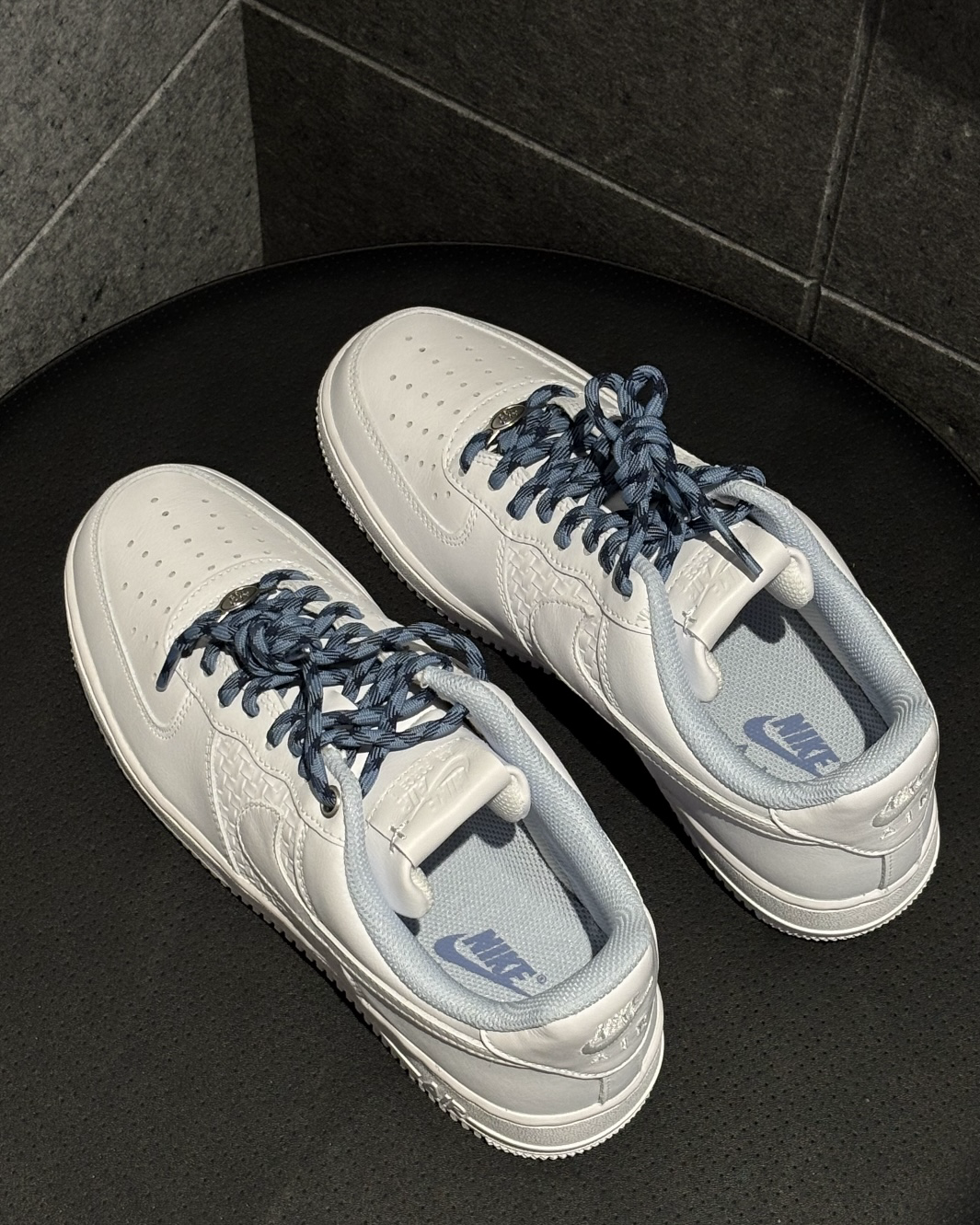 NIKE AIR FORCE 1 '07 LV8 白藍 編織 格子 休閒鞋 男鞋 IW1892-111