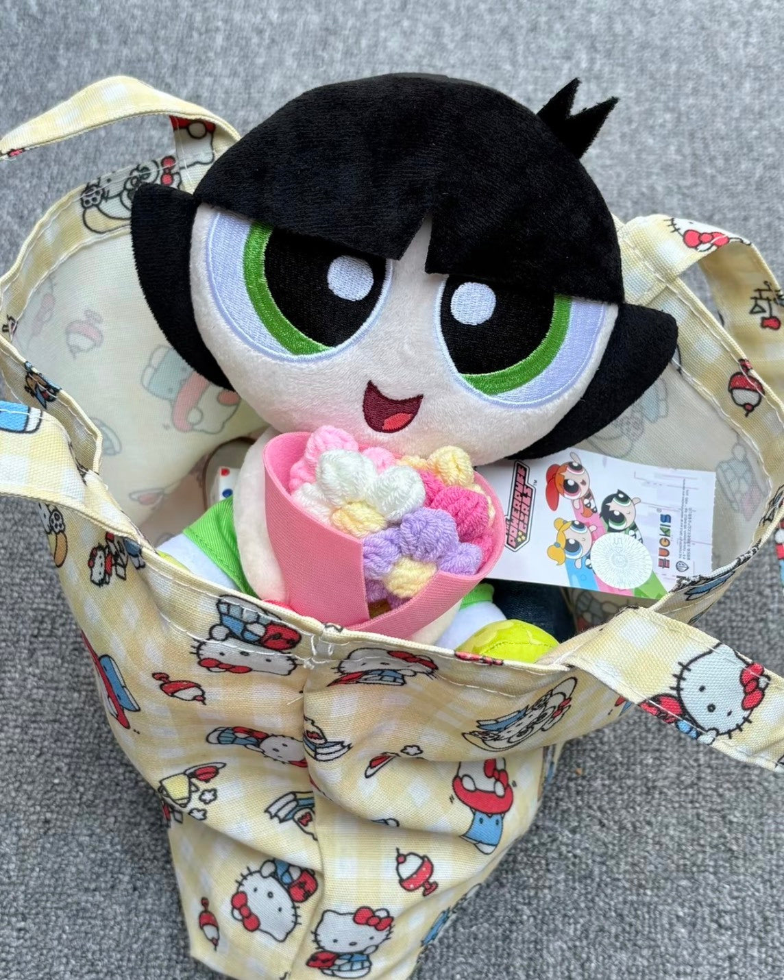 正版授權飛天小女警 手捧花 毛絨公仔 禮盒 附星星燈