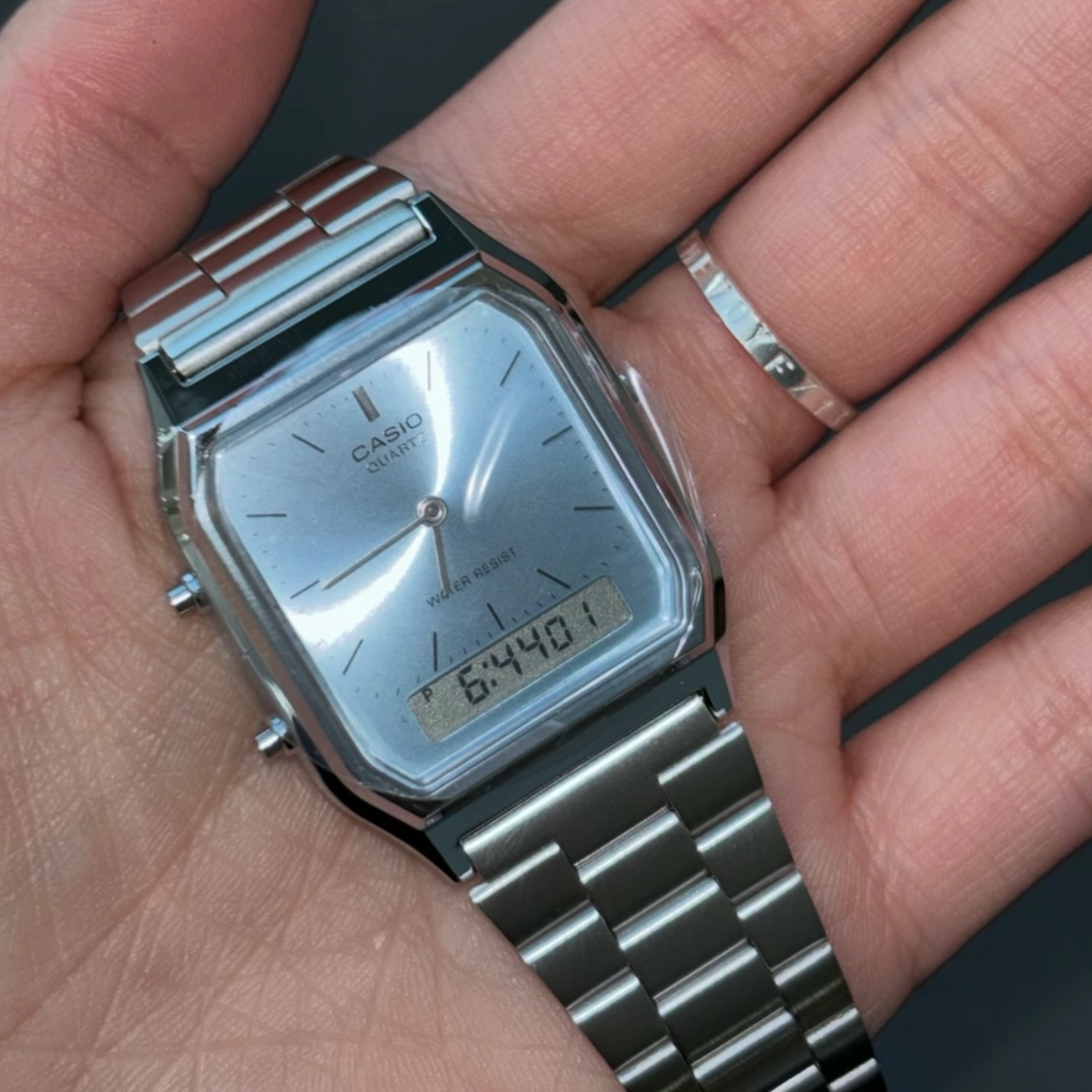 CASIO 不锈鋼 小方錶 復古 石英機芯 手錶 卡西歐 2色
