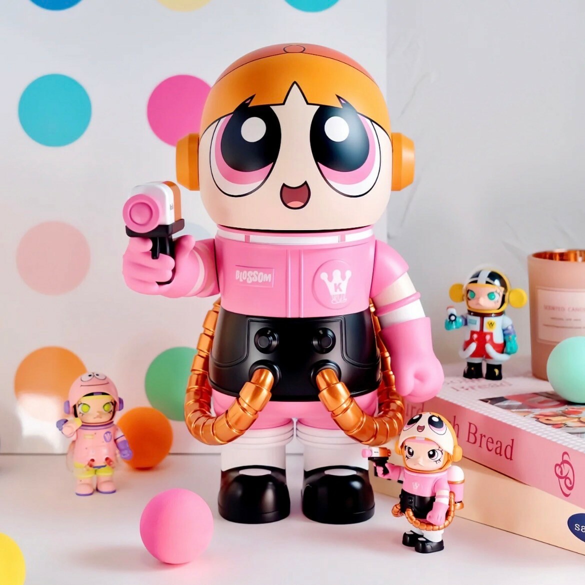POP MART 飛天小女警 MEGA SPACE MOLLY 400+100% 花花 泡泡 毛毛 泡泡瑪特