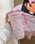STARBUCKS 星巴克 星動告白系列 不鏽鋼吸管杯 粉色 愛心 禮盒 670ml