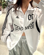 Adidas Adilenium Season 4 立領防風外套雙拉鏈袖子可拆白色KE7570黑色KE7569