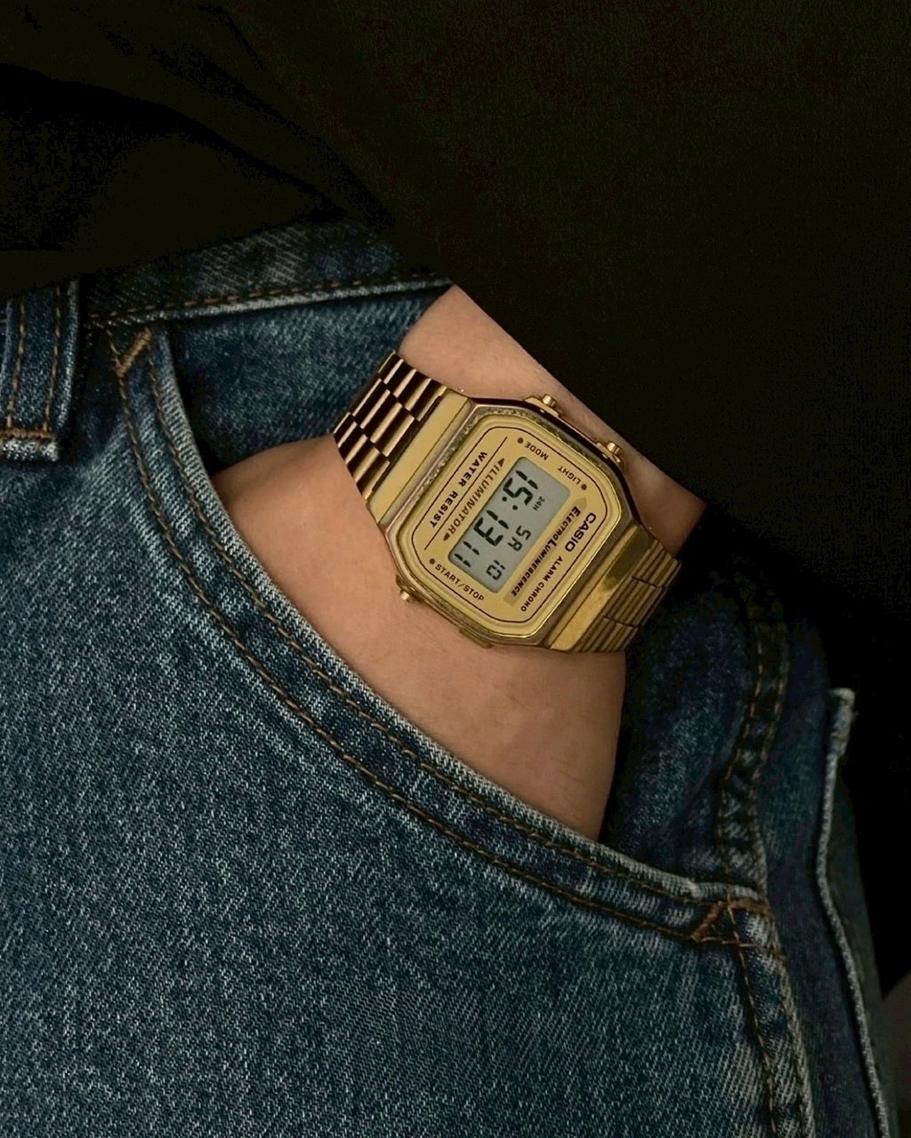 CASIO 卡西歐 VINTAGE A168 金色復古數位多功能防水可調式錶帶手錶小方錶
