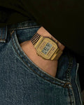 CASIO 卡西歐 VINTAGE A168 金色復古數位多功能防水可調式錶帶手錶小方錶
