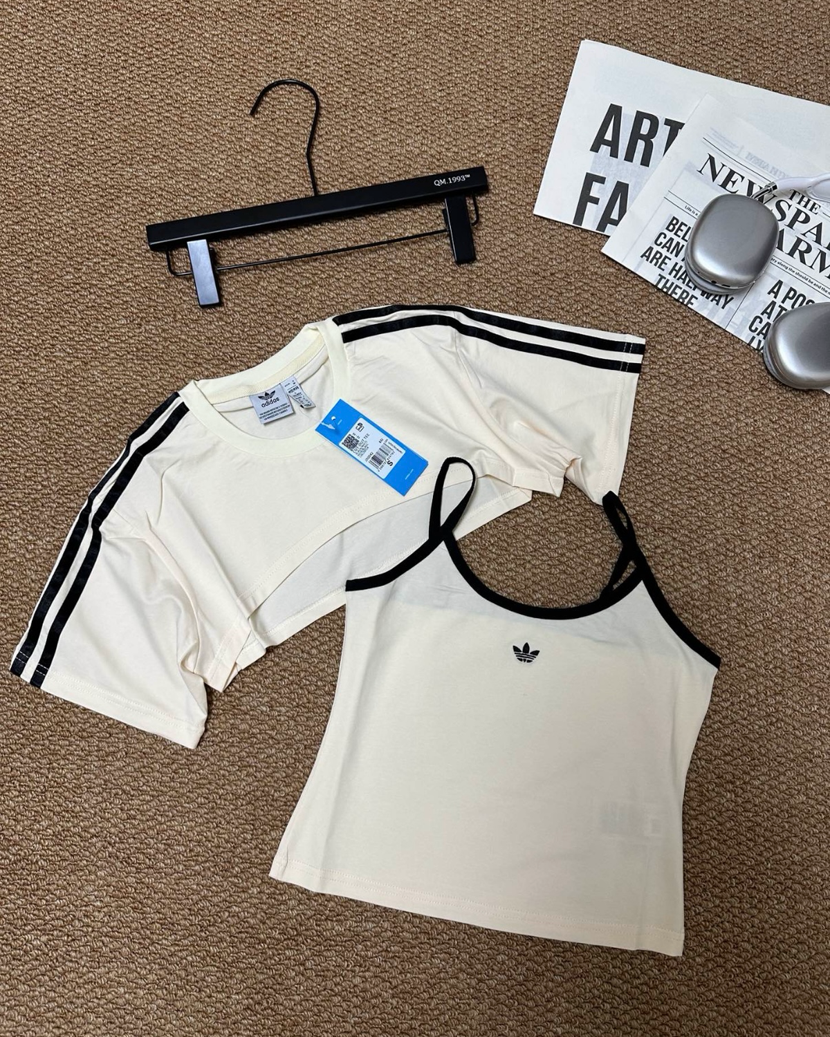 ADIDAS ORIGINALS 兩件式 短袖 上衣 細肩帶 吊帶 背心 白色JJ3090 黑色JD0042