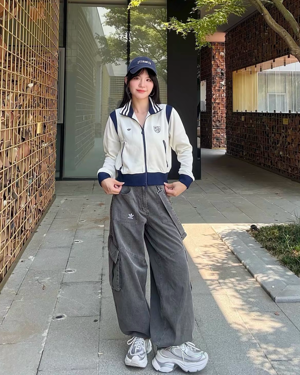 ADIDAS ORIGINALS CURVED TROUSERS 炭灰 闊腿褒 寬鬆 彎刀褒 KH1180