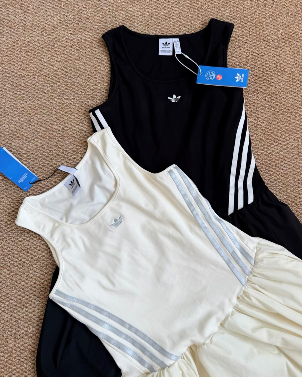ADIDAS ORIGINALS 泡泡連身裙 洋裝 背心 修身 黑色KE5074 白色KE5075