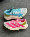 ADIDAS x BAPE ADIZERO EVO SL 藍粉鸳鴦鞋 不對稱 聯名款 跑鞋 運動鞋KJ5751
