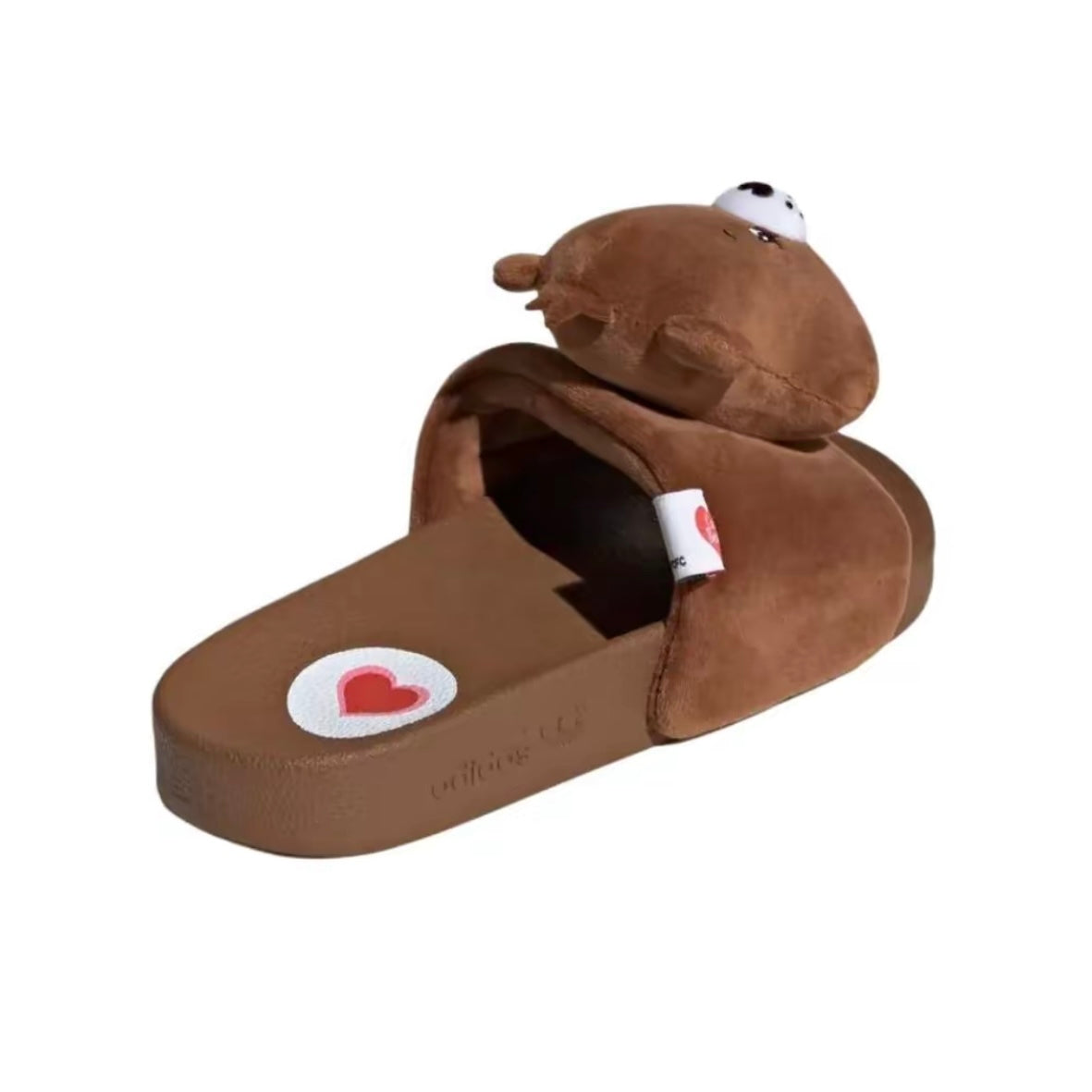 ADIDAS x CARE BEARS Adilette 彩虹熊聯名毛絨拖鞋棕色KH9953藍色KH9954
